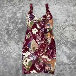 90s Kritzia Trends Made in Italy 42 Floral Colorful Mini Dress Babydoll Stretch